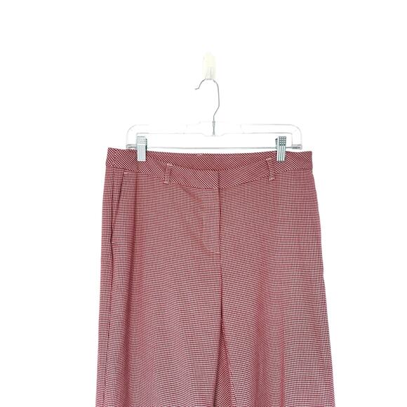 J. Jill Red Gingham Office Career Work Office Cropped Trouser Pants Size 10 - Picture 8 of 13